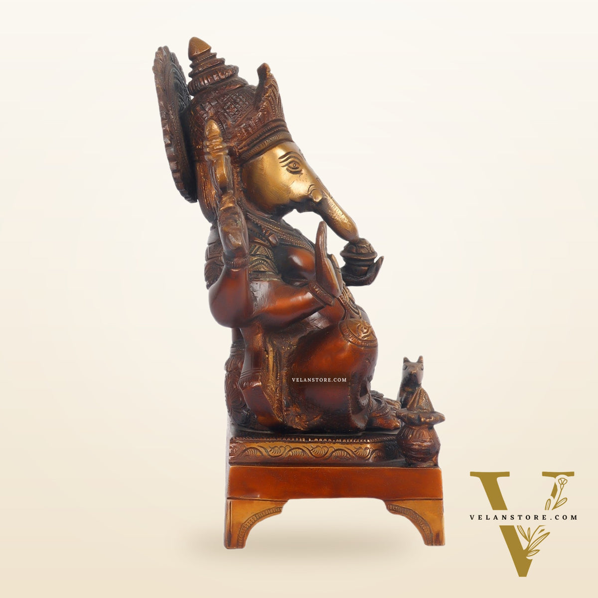 Handcrafted Brass Ganapathi Statue - 10" Height