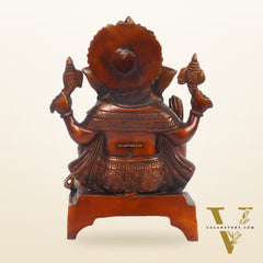 Handcrafted Brass Ganapathi Statue - 10" Height
