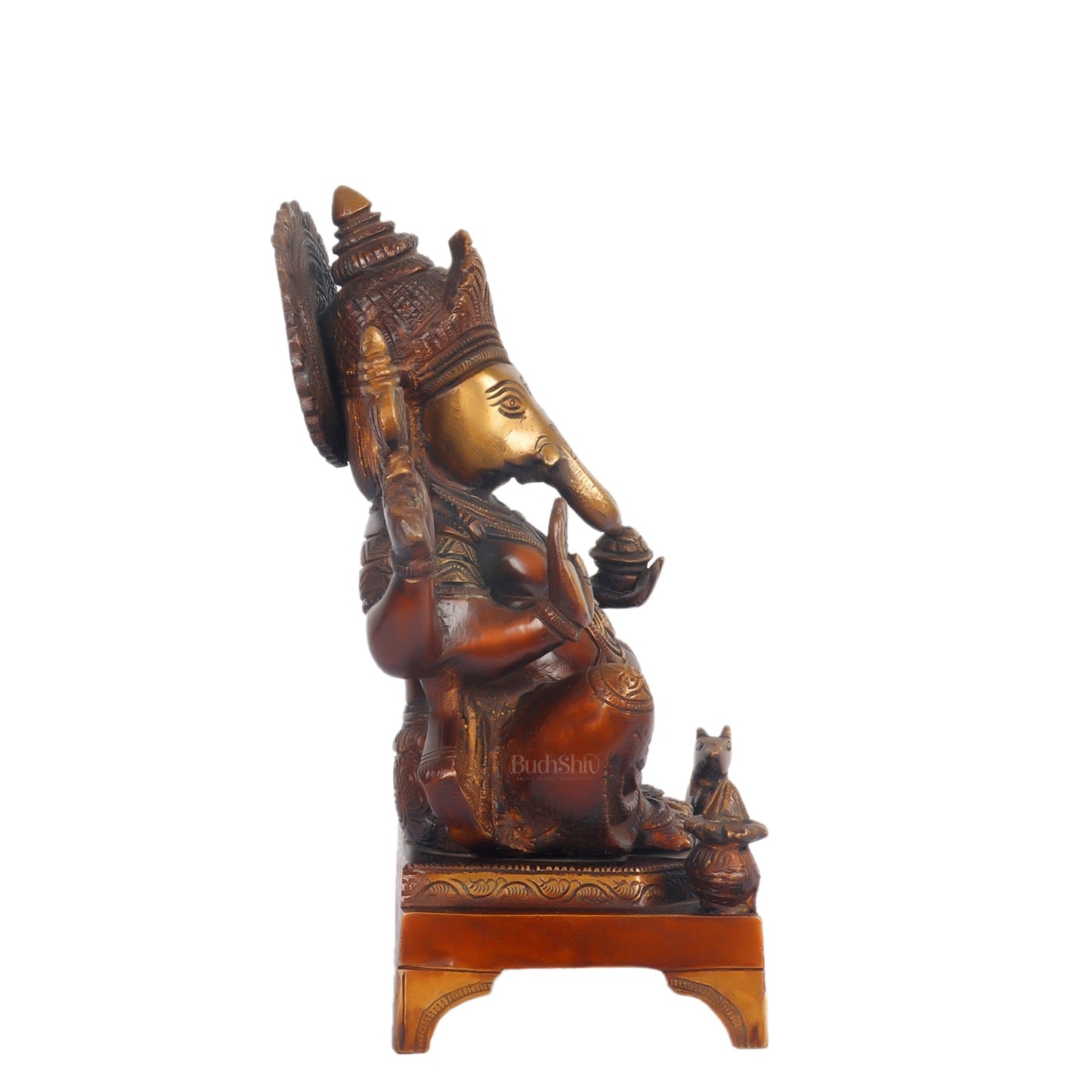 Handcrafted Brass Ganapathi Statue - 10" Height