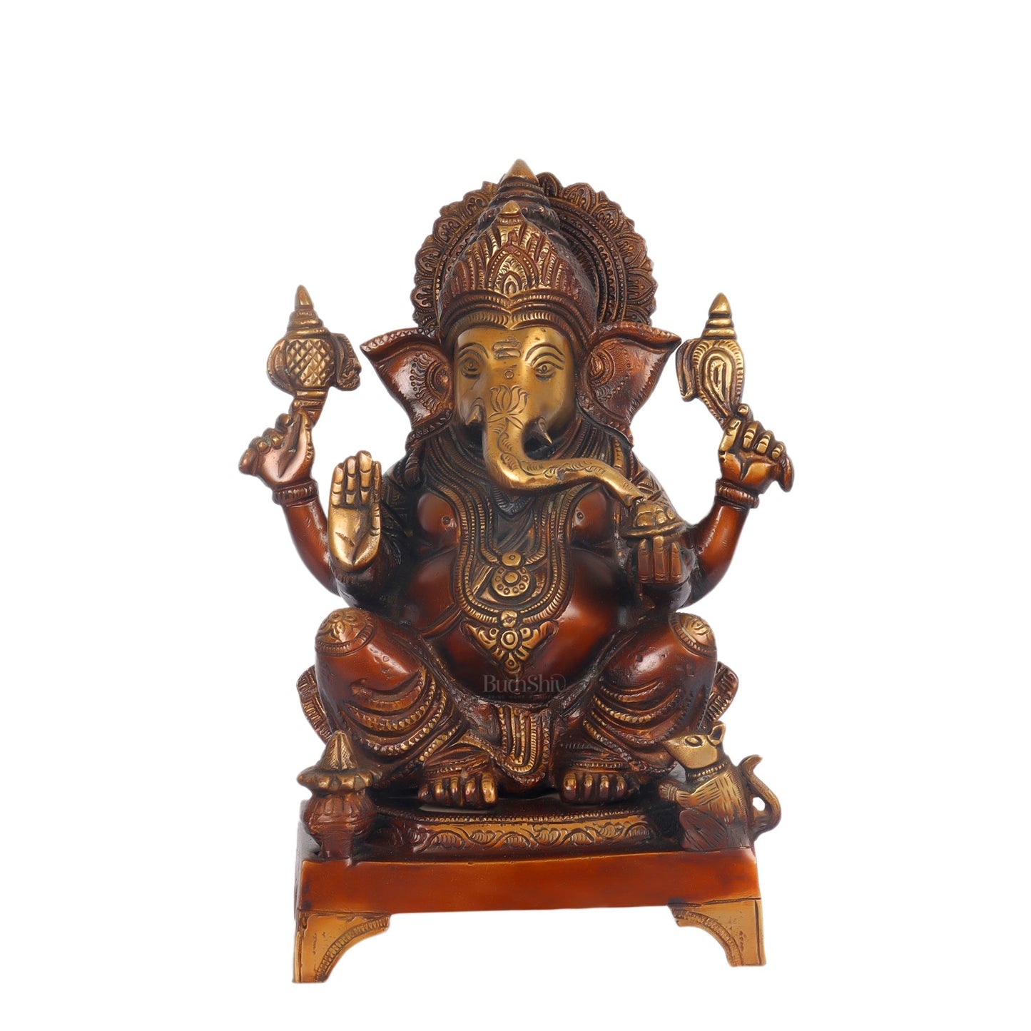 Handcrafted Brass Ganapathi Statue - 10" Height
