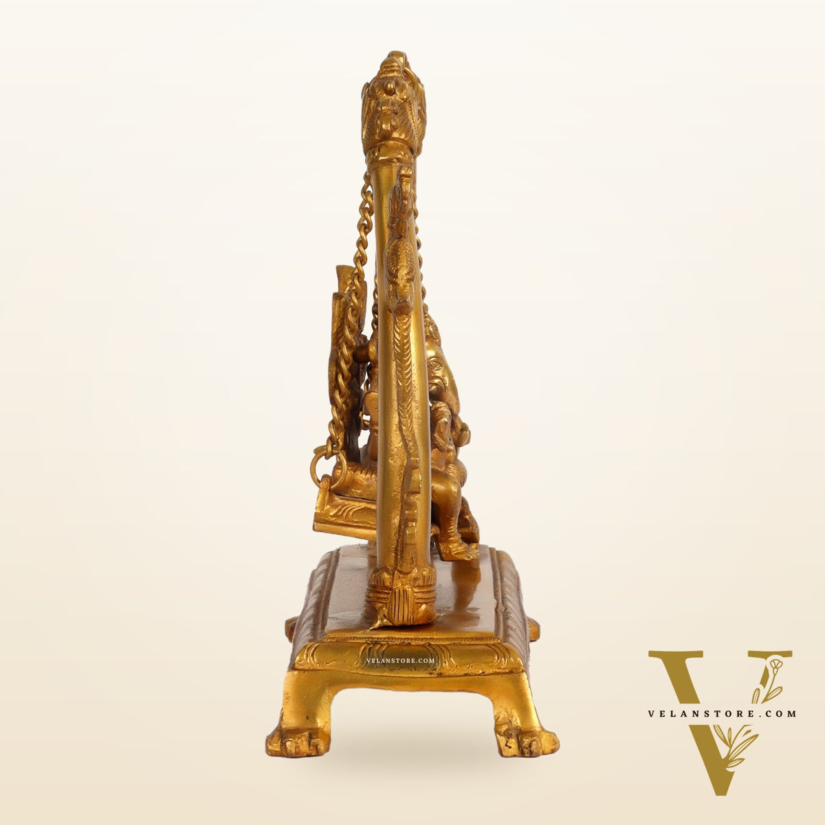 Handcrafted Brass Ganapathi Swing - Fine Brass, Handmade, 10 inches