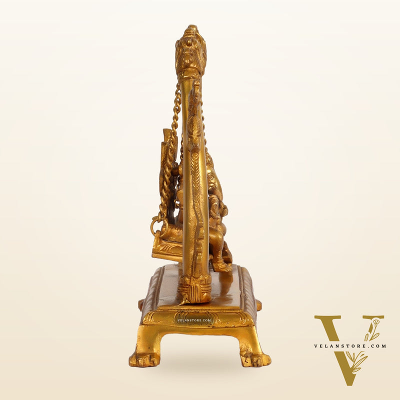 Handcrafted Brass Ganapathi Swing - Fine Brass, Handmade, 10 inches