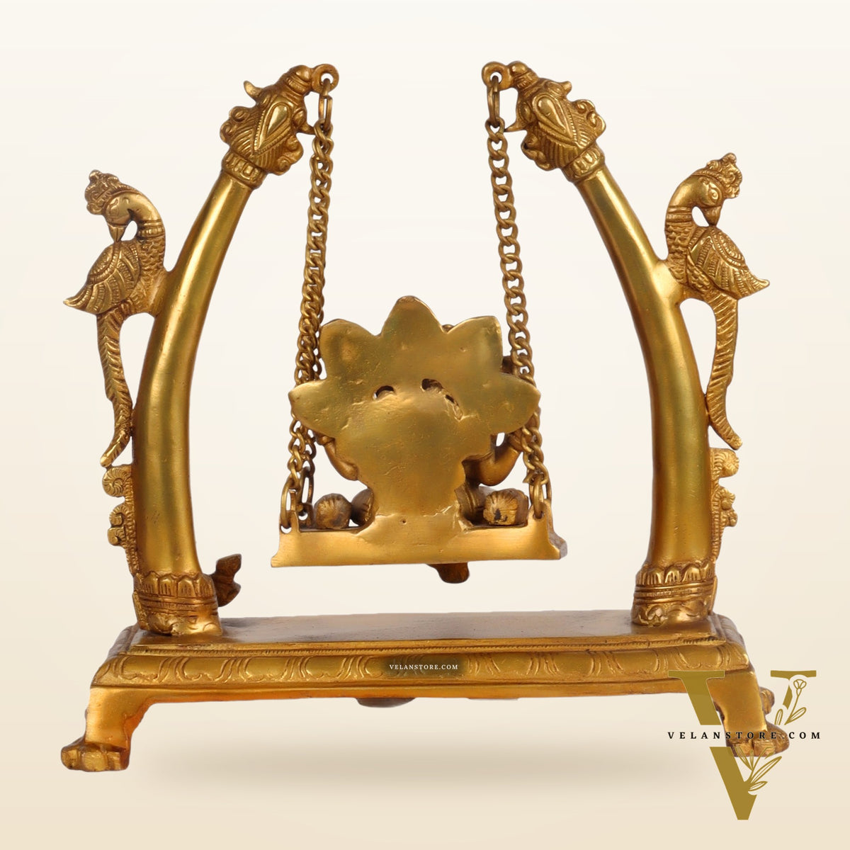 Handcrafted Brass Ganapathi Swing - Fine Brass, Handmade, 10 inches