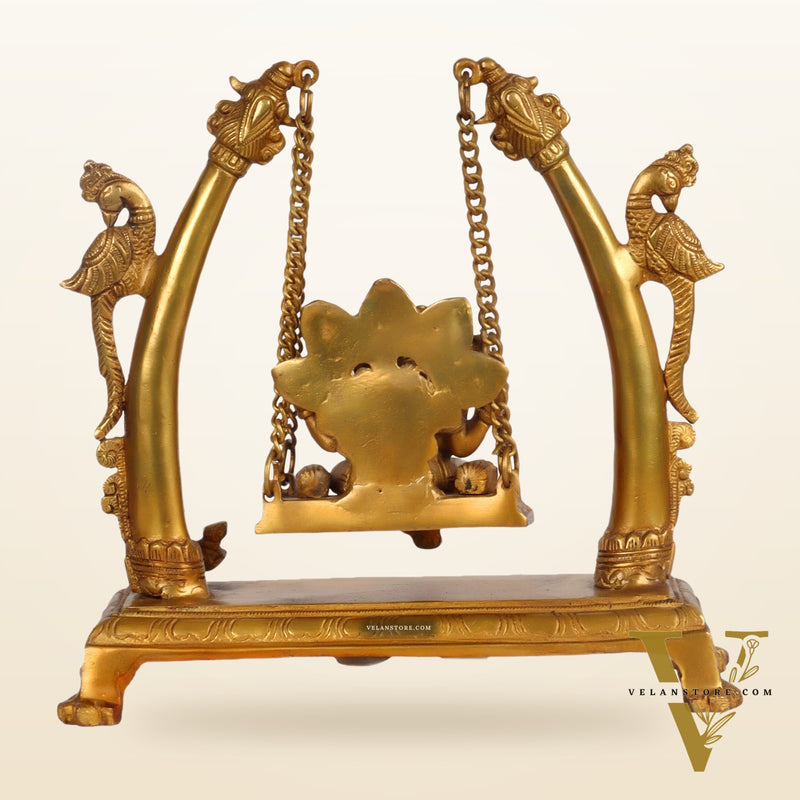 Handcrafted Brass Ganapathi Swing - Fine Brass, Handmade, 10 inches
