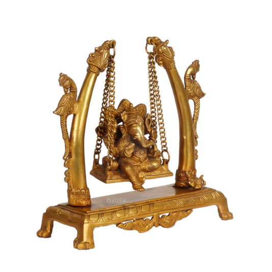 Handcrafted Brass Ganapathi Swing - Fine Brass, Handmade, 10 inches