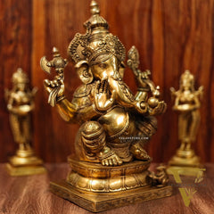 Handcrafted Brass Ganapati Statue - 24" Height