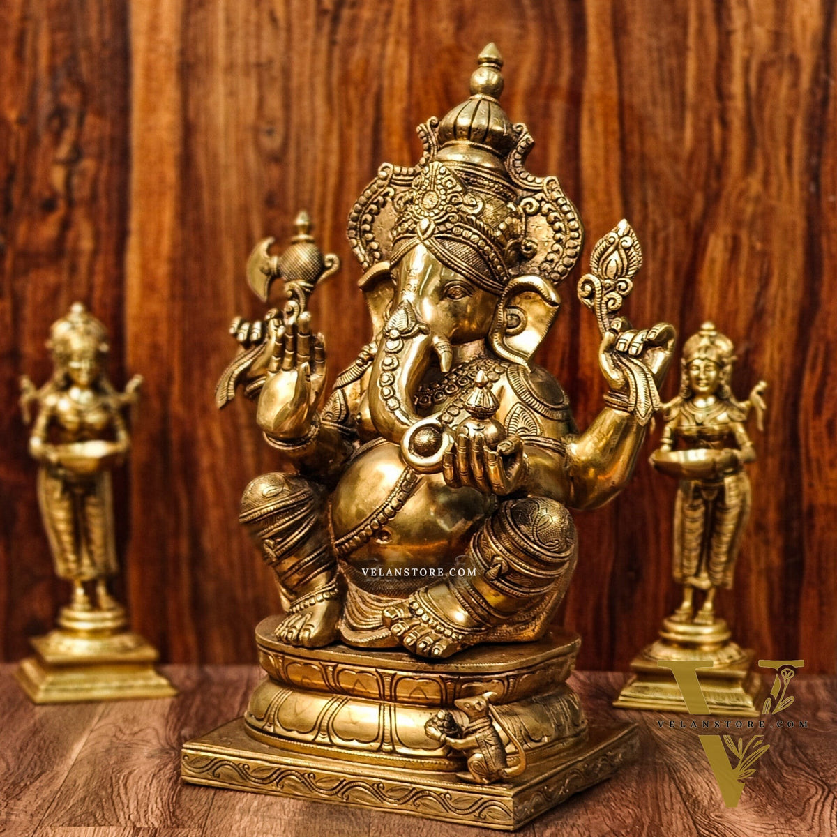 Handcrafted Brass Ganapati Statue - 24" Height