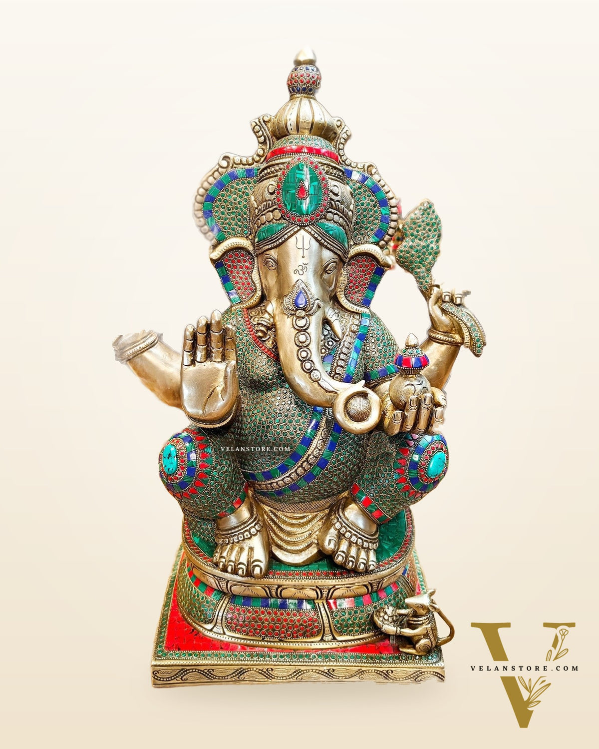 Handcrafted Brass Ganapati Statue - 24" Height