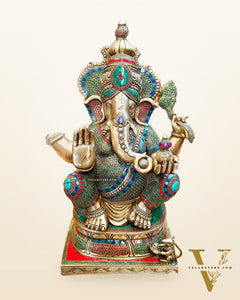 Handcrafted Brass Ganapati Statue - 24" Height