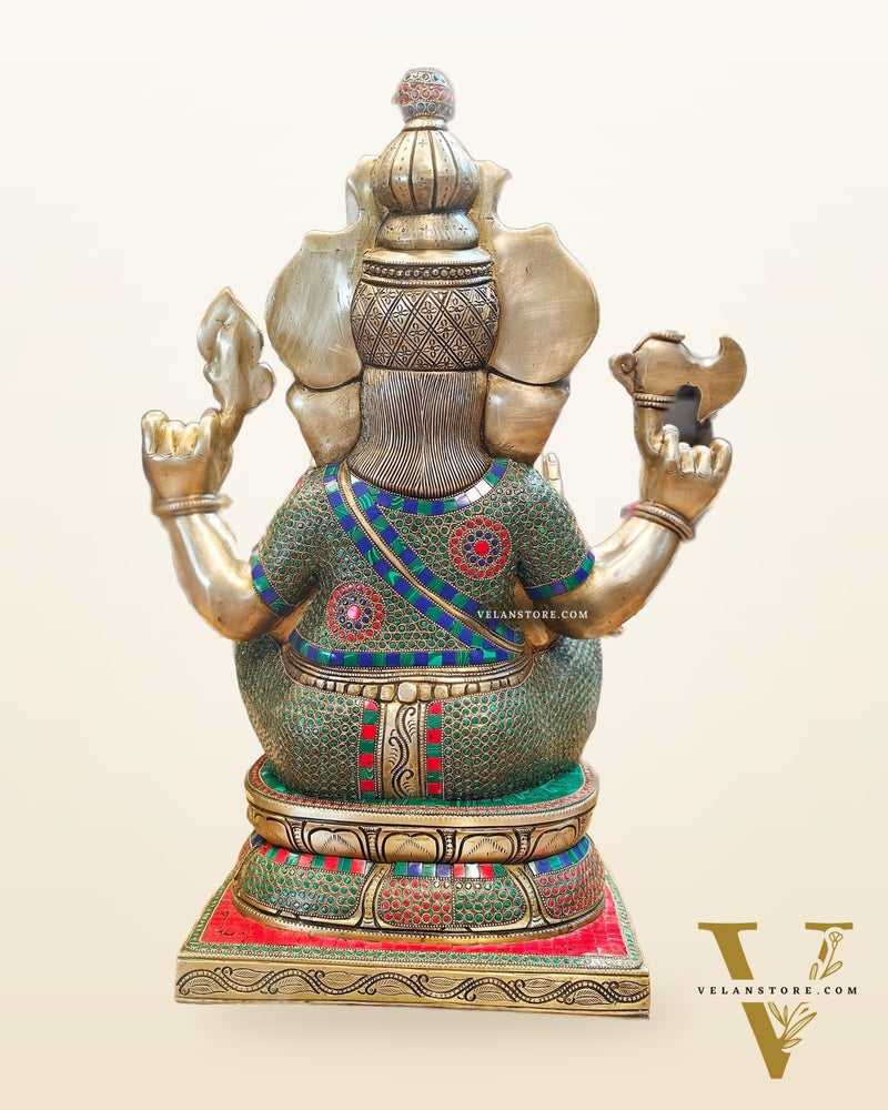 Handcrafted Brass Ganapati Statue - 24" Height