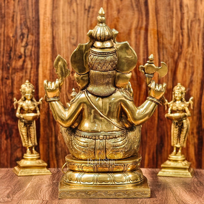 Handcrafted Brass Ganapati Statue - 24" Height
