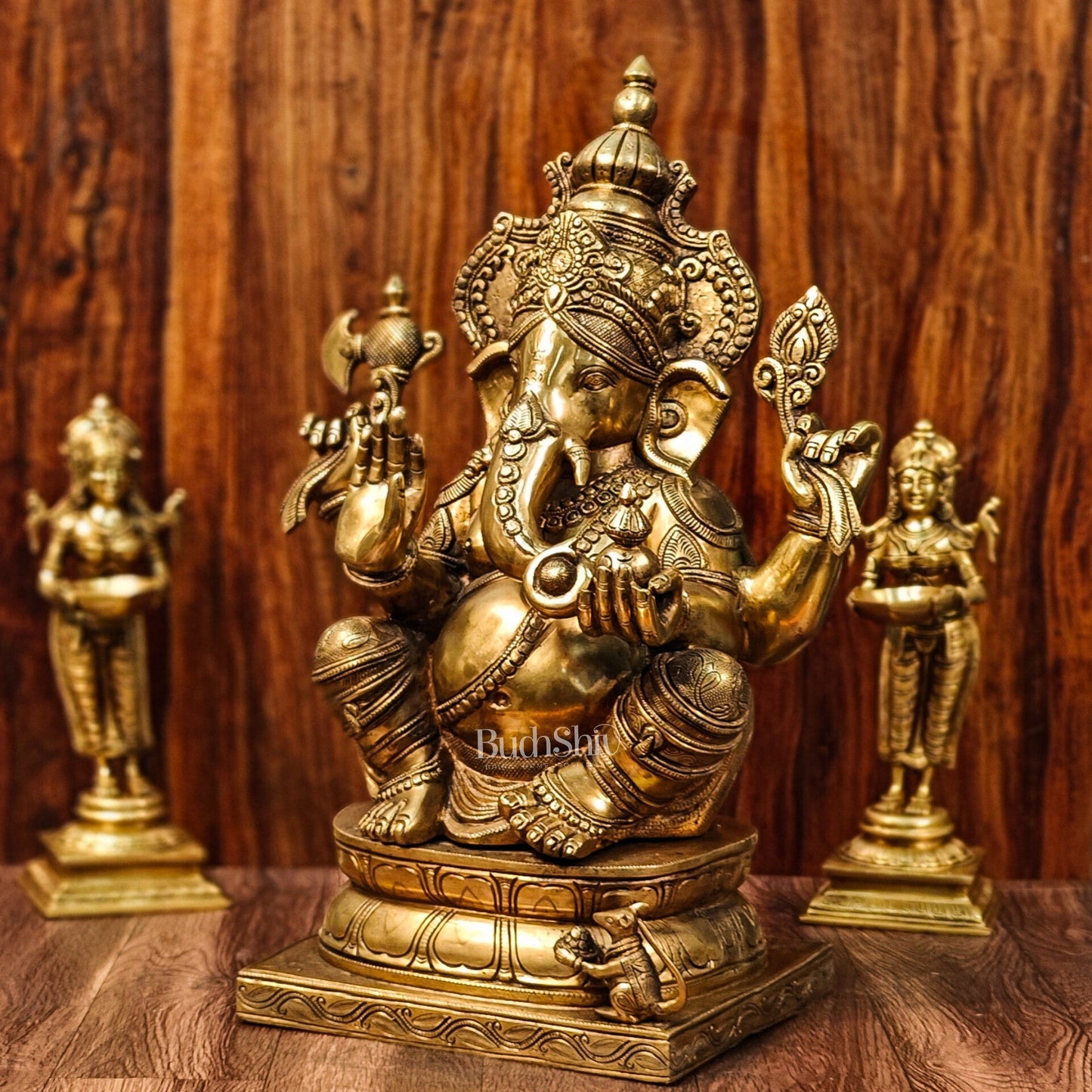Handcrafted Brass Ganapati Statue - 24" Height
