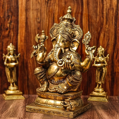 Handcrafted Brass Ganapati Statue - 24" Height