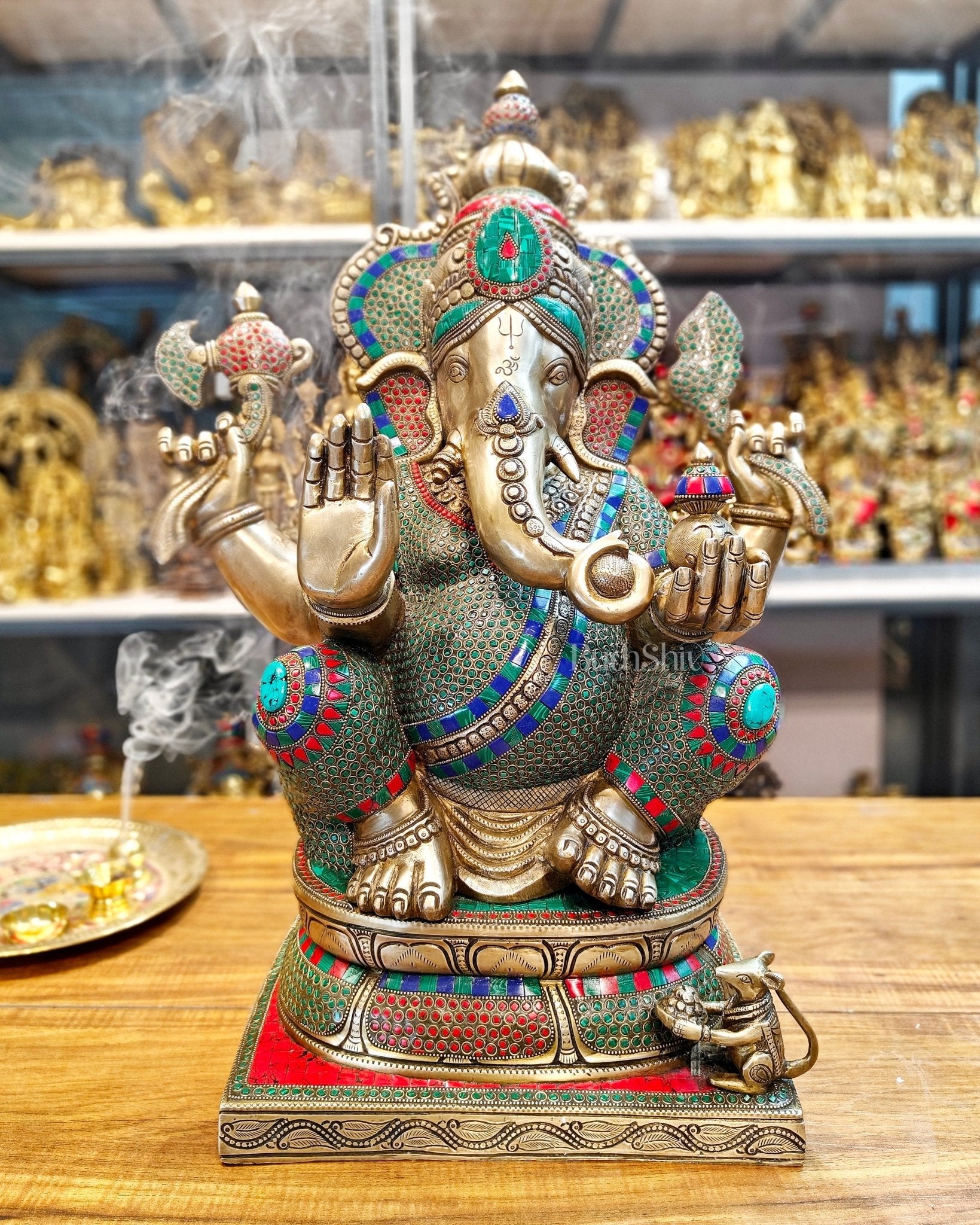 Handcrafted Brass Ganapati Statue - 24" Height