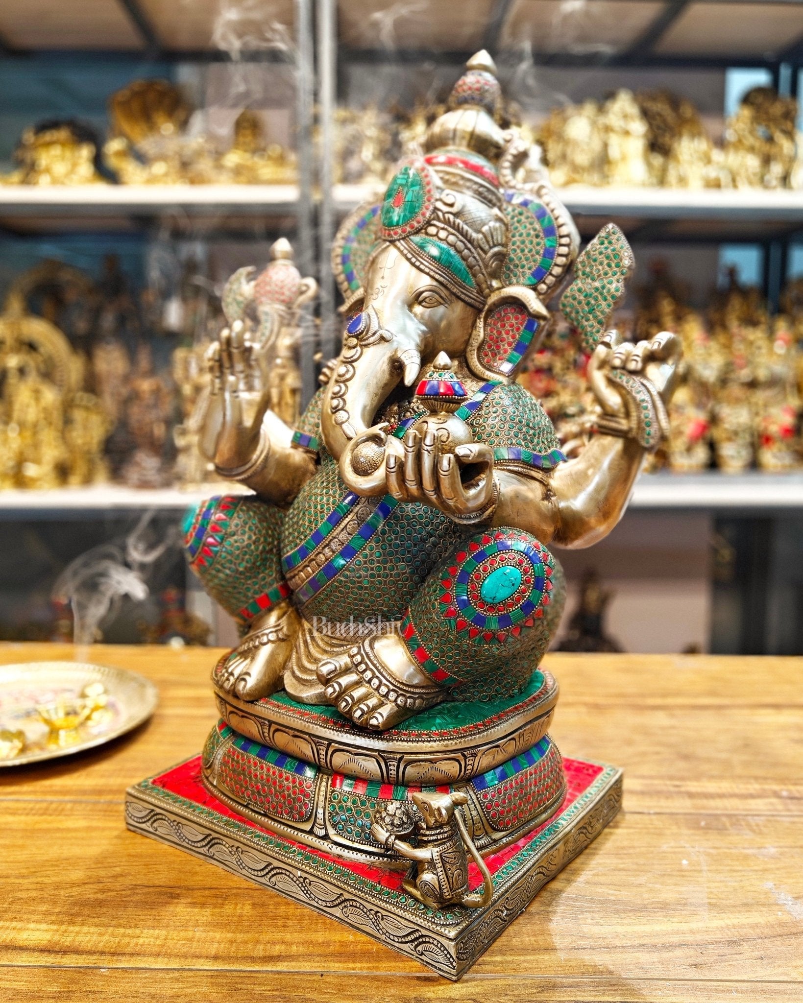 Handcrafted Brass Ganapati Statue - 24" Height