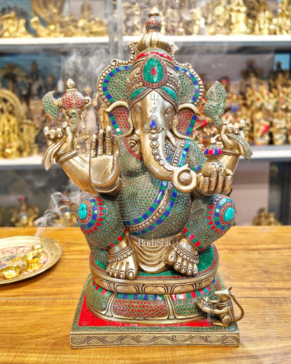 Handcrafted Brass Ganapati Statue - 24" Height