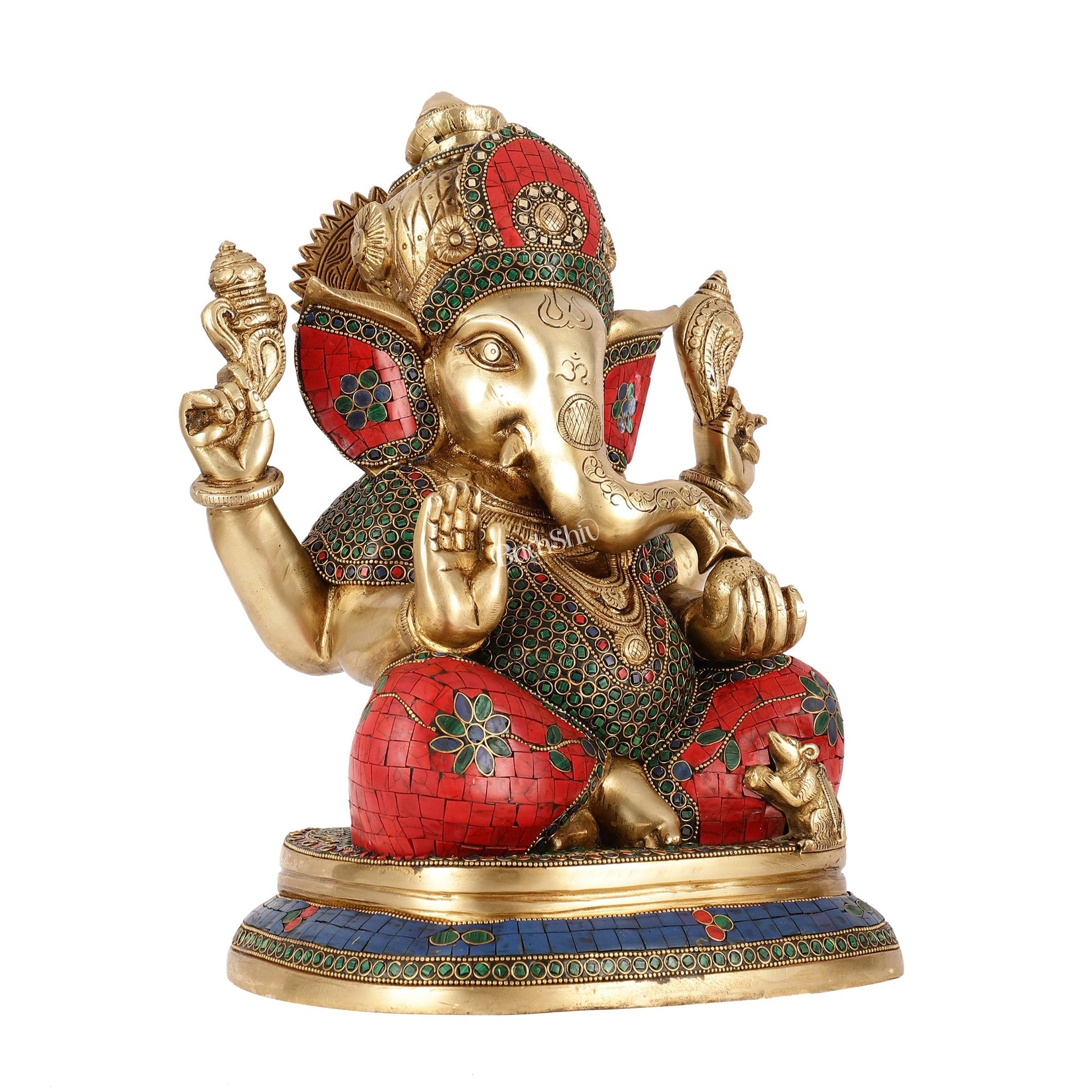 Handcrafted Brass Ganesha Statue 14"