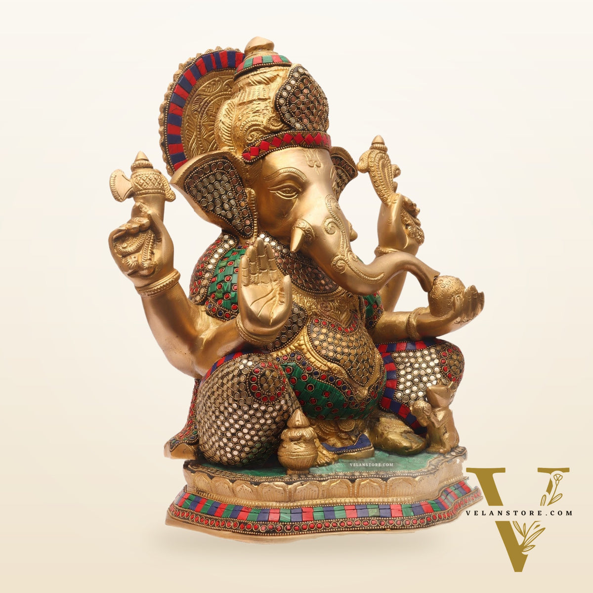 Handcrafted Brass Ganesha Statue 16 inch