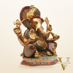 Handcrafted Brass Ganesha Statue 16 inch