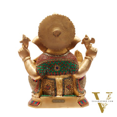Handcrafted Brass Ganesha Statue 16 inch
