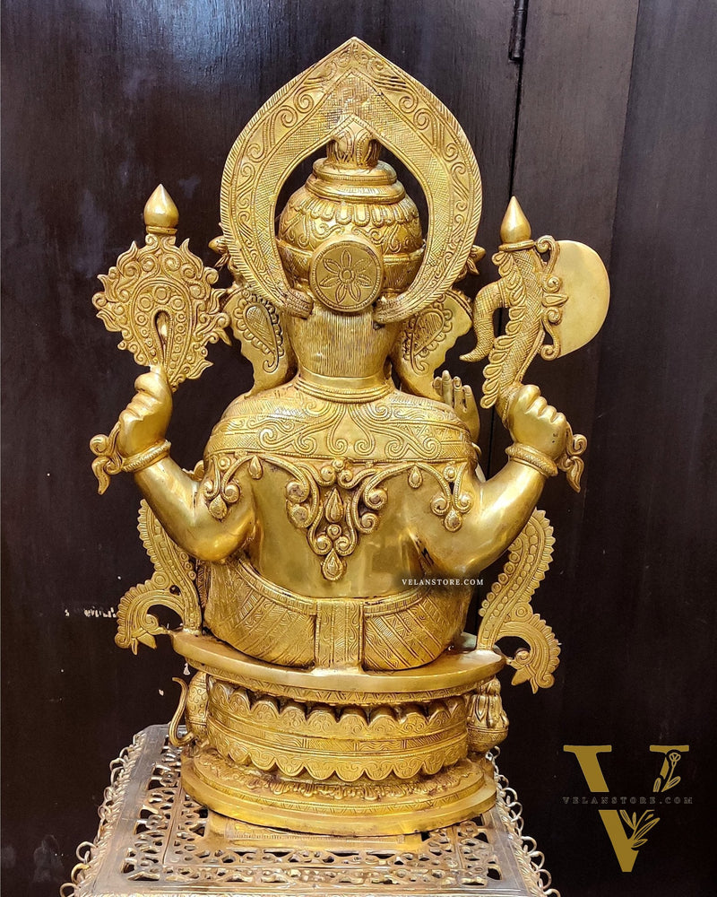 Handcrafted Brass Ganesha Statue - 23"