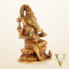 Handcrafted Brass Ganesha Statue 7"