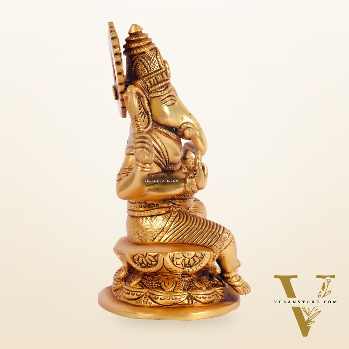 Handcrafted Brass Ganesha Statue 7"