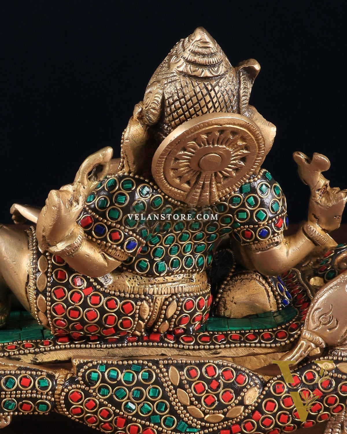 Handcrafted Brass Ganesha Statue on Peacock Throne statue