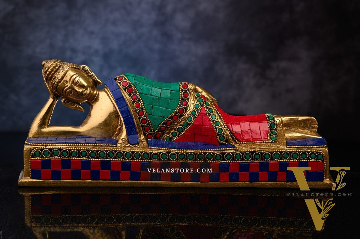 Handcrafted Brass Idol - Reclining Buddha Statue