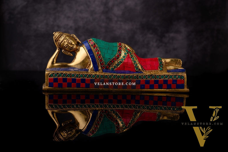 Handcrafted Brass Idol - Reclining Buddha Statue