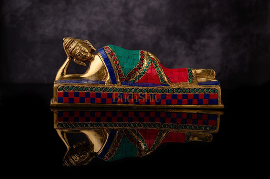 Handcrafted Brass Idol - Reclining Buddha Statue