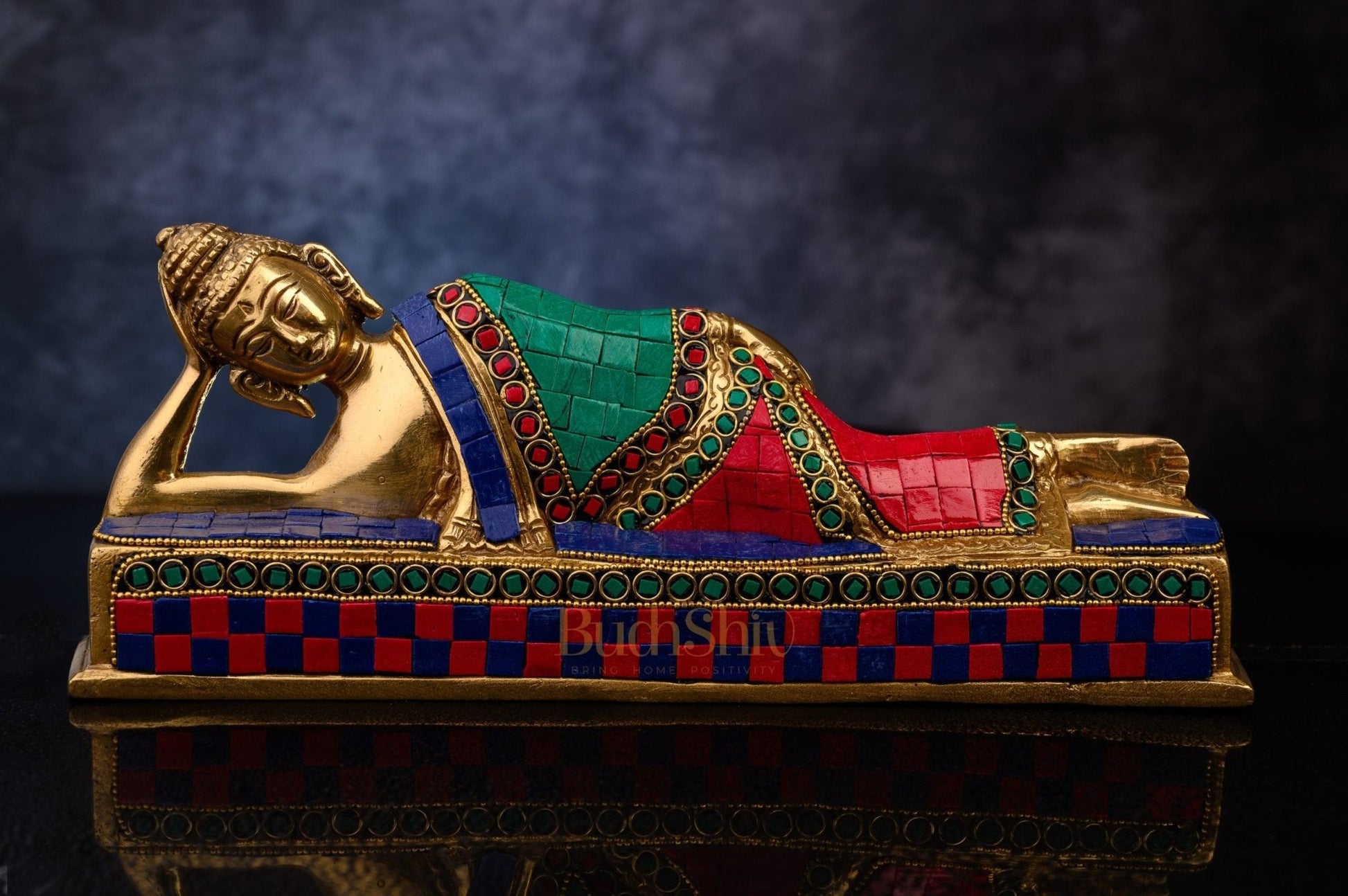 Handcrafted Brass Idol - Reclining Buddha Statue