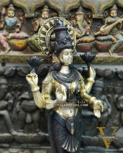 Handcrafted Brass Lakshmi Standing Statue 32"