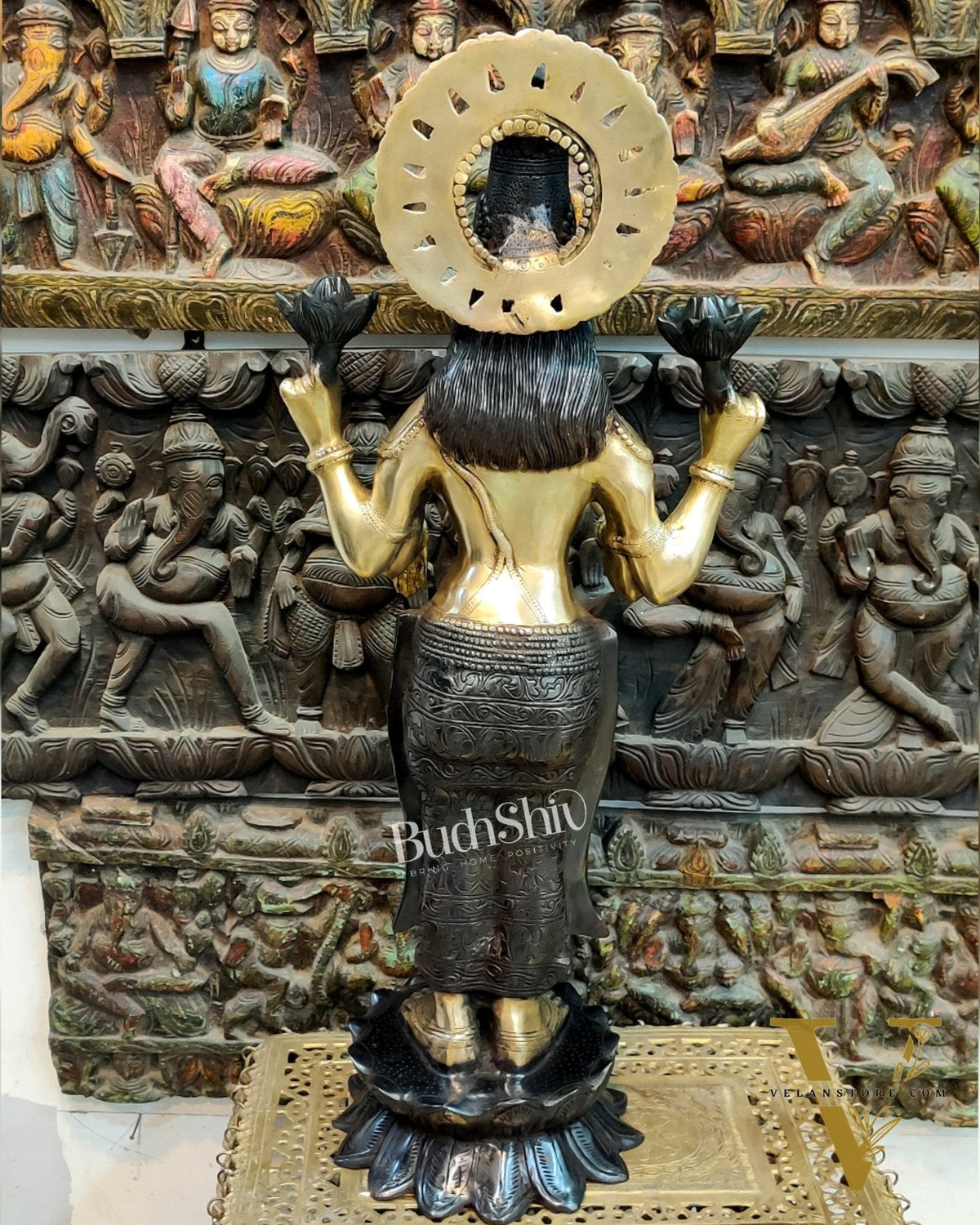 Handcrafted Brass Lakshmi Standing Statue 32"
