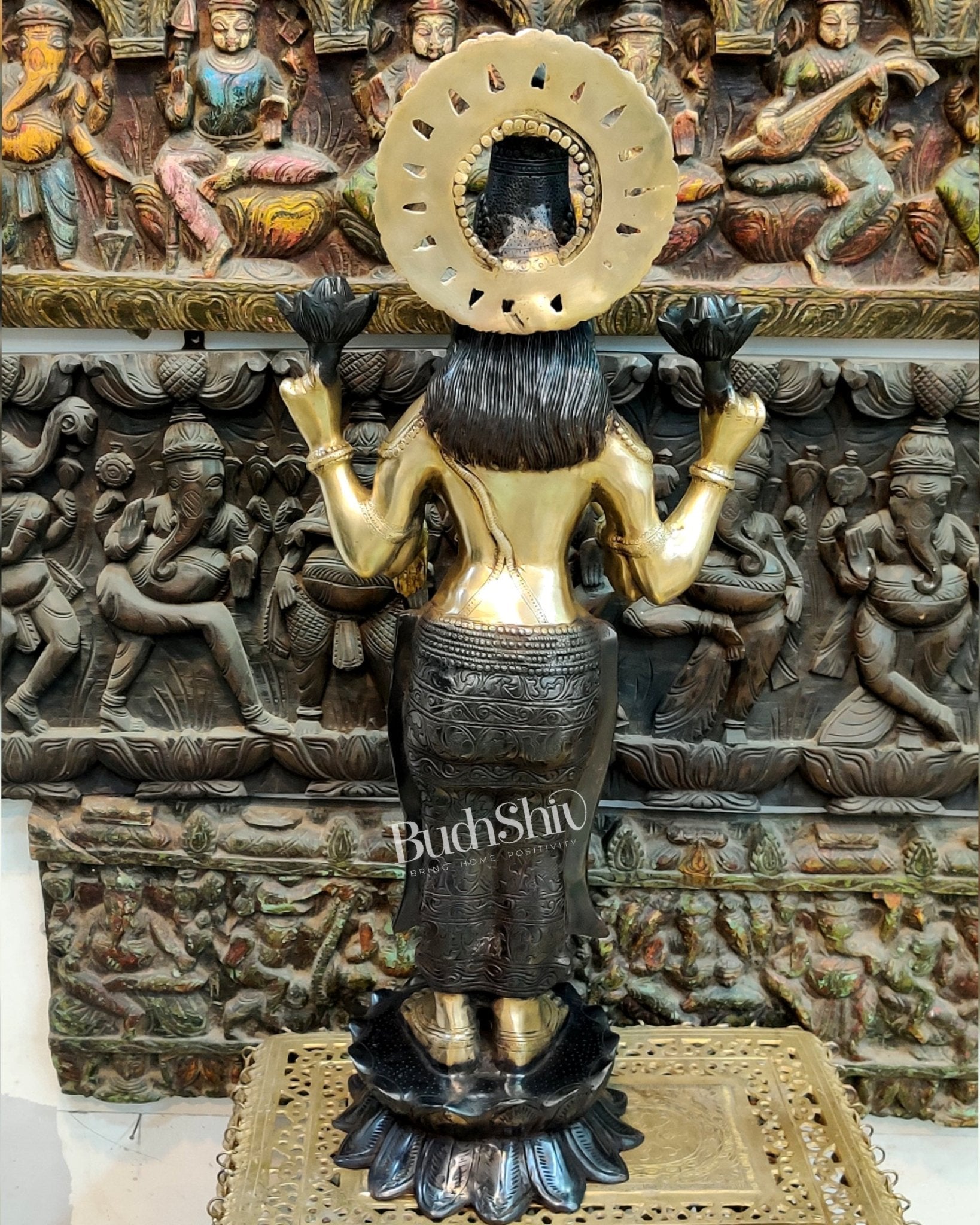 Handcrafted Brass Lakshmi Standing Statue 32"