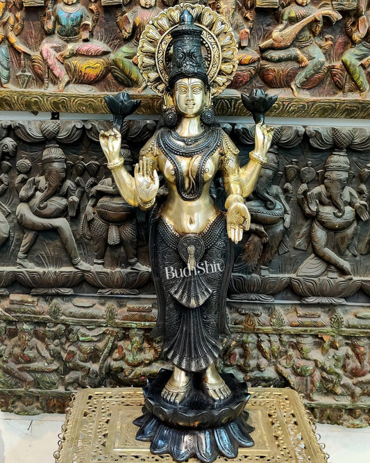 Handcrafted Brass Lakshmi Standing Statue 32"