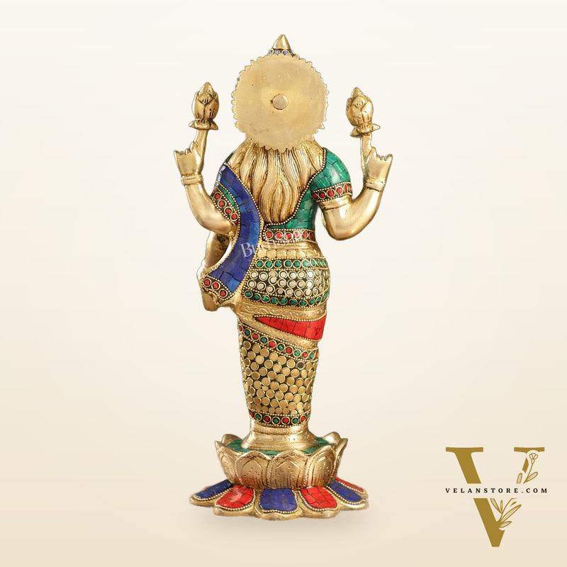 Handcrafted Brass Lakshmi Statue - 17" Height | Divine Brass idol