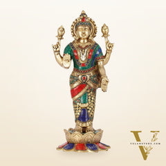 Handcrafted Brass Lakshmi Statue - 17" Height | Divine Brass idol