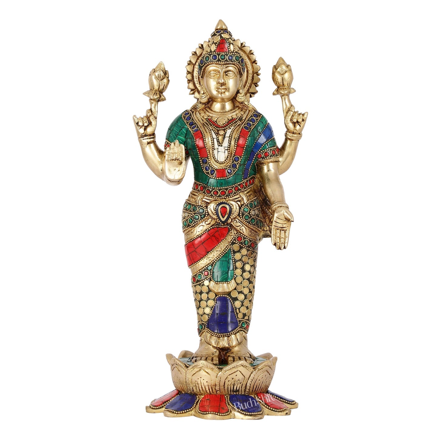 Handcrafted Brass Lakshmi Statue - 17" Height | Divine Brass idol