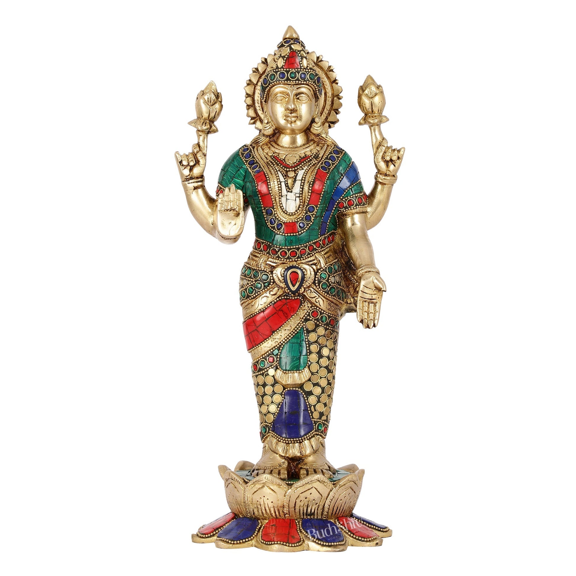 Handcrafted Brass Lakshmi Statue - 17" Height | Divine Brass idol