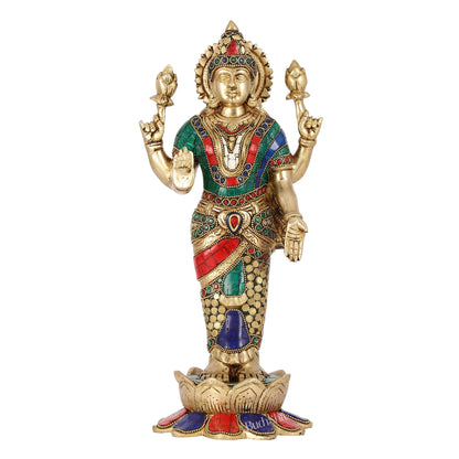 Handcrafted Brass Lakshmi Statue - 17" Height | Divine Brass idol