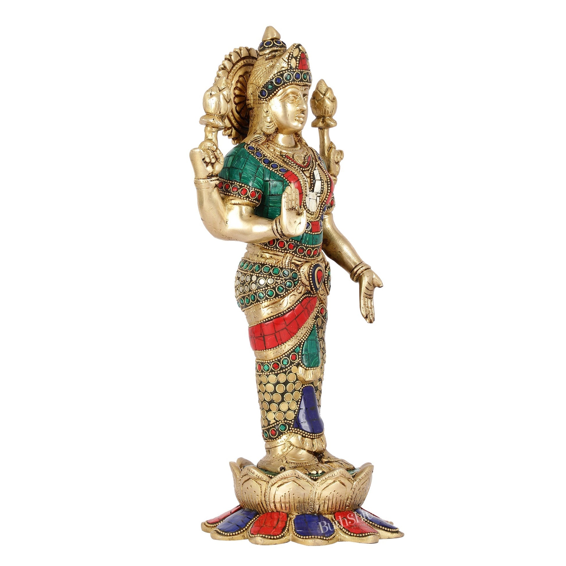 Handcrafted Brass Lakshmi Statue - 17" Height | Divine Brass idol