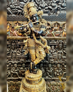 Handcrafted Brass Large Krishna Statue - 46 inch