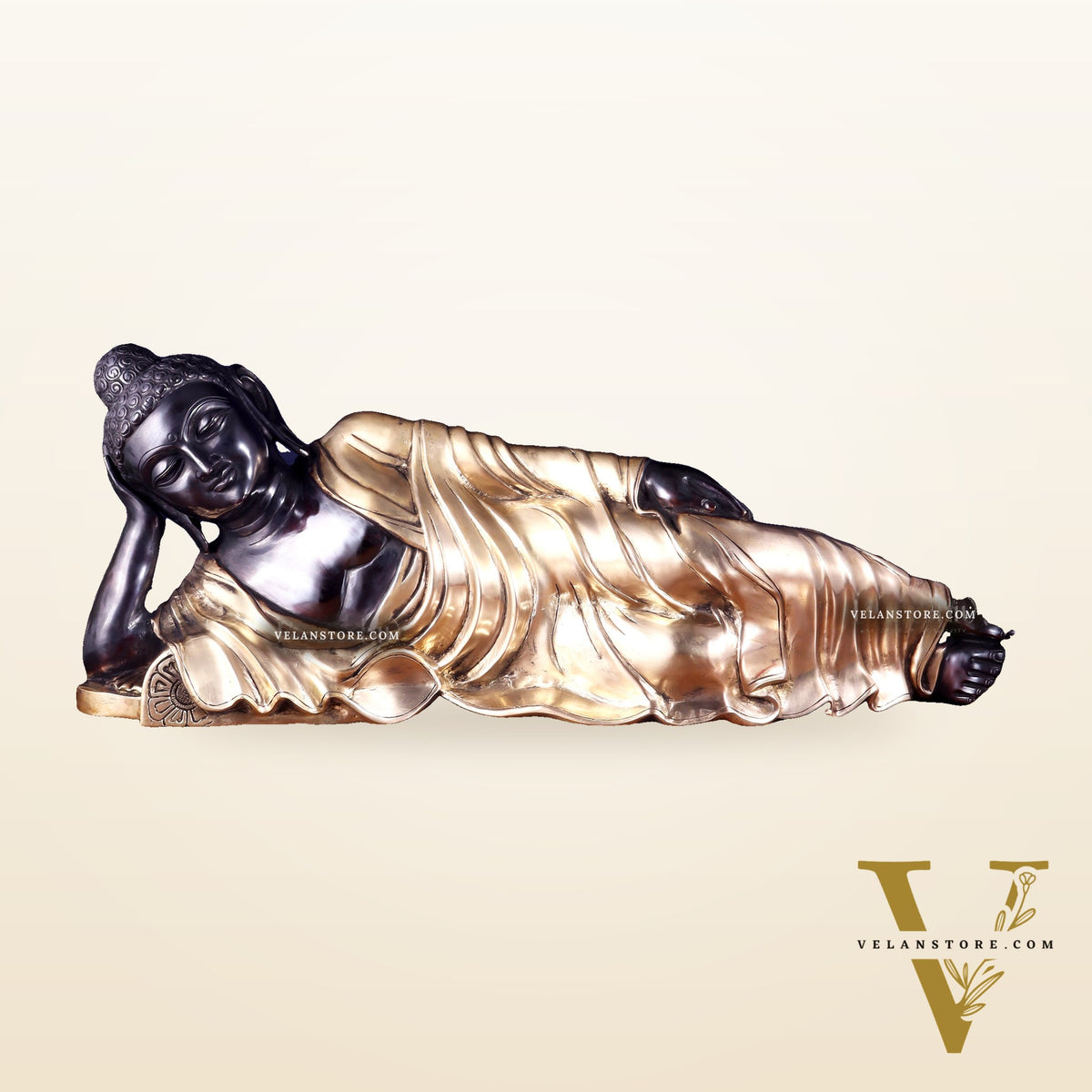 Handcrafted brass Large Resting/Sleeping Buddha Statue -29"