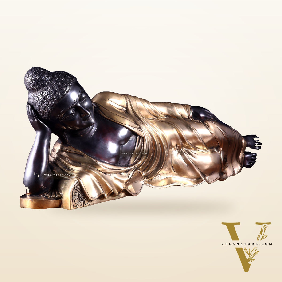 Handcrafted brass Large Resting/Sleeping Buddha Statue -29"