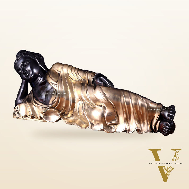 Handcrafted brass Large Resting/Sleeping Buddha Statue -29"