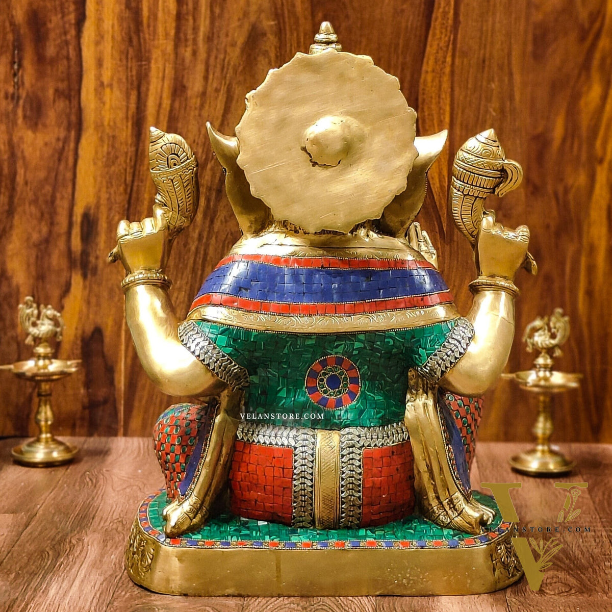 Handcrafted Brass Lord Ganapathi Statue: Exquisite Divine Presence 22"