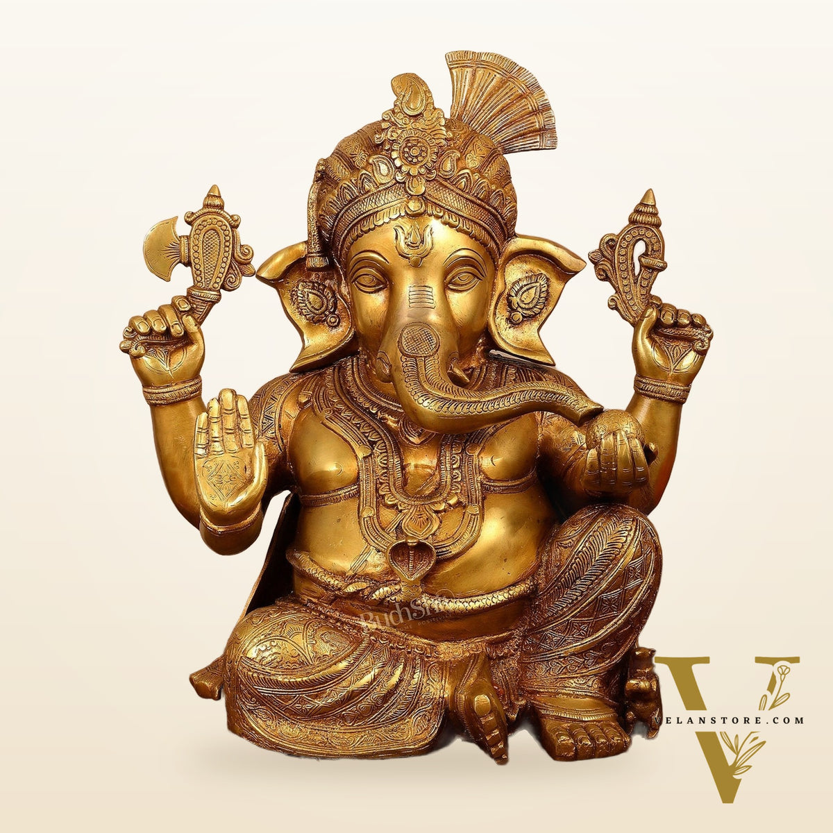 Handcrafted Brass Lord Ganesha Idol - 21"
