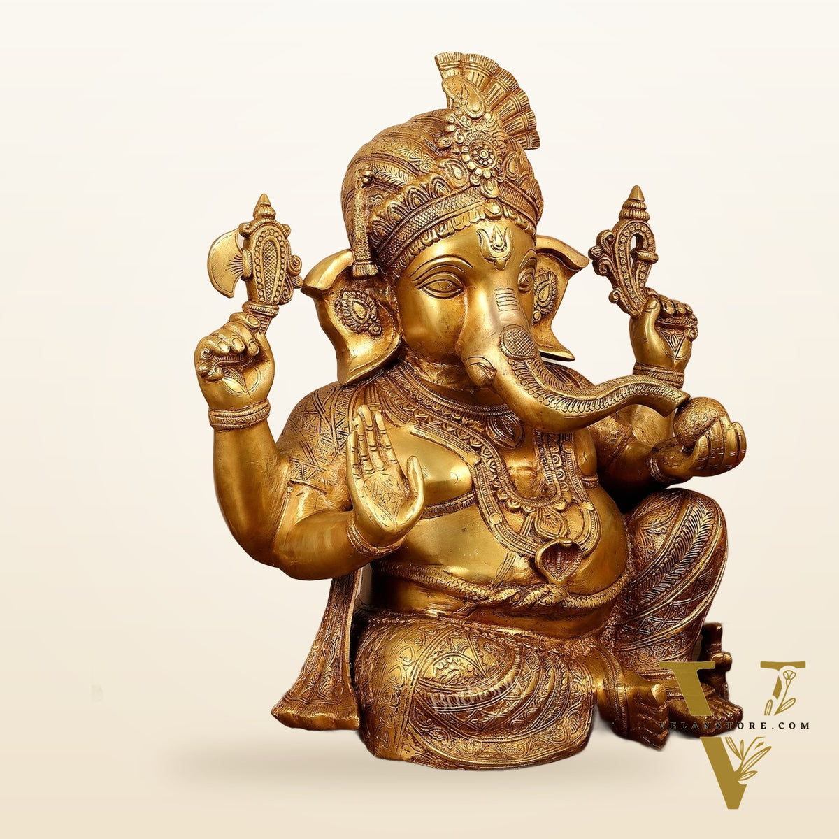 Handcrafted Brass Lord Ganesha Idol - 21"