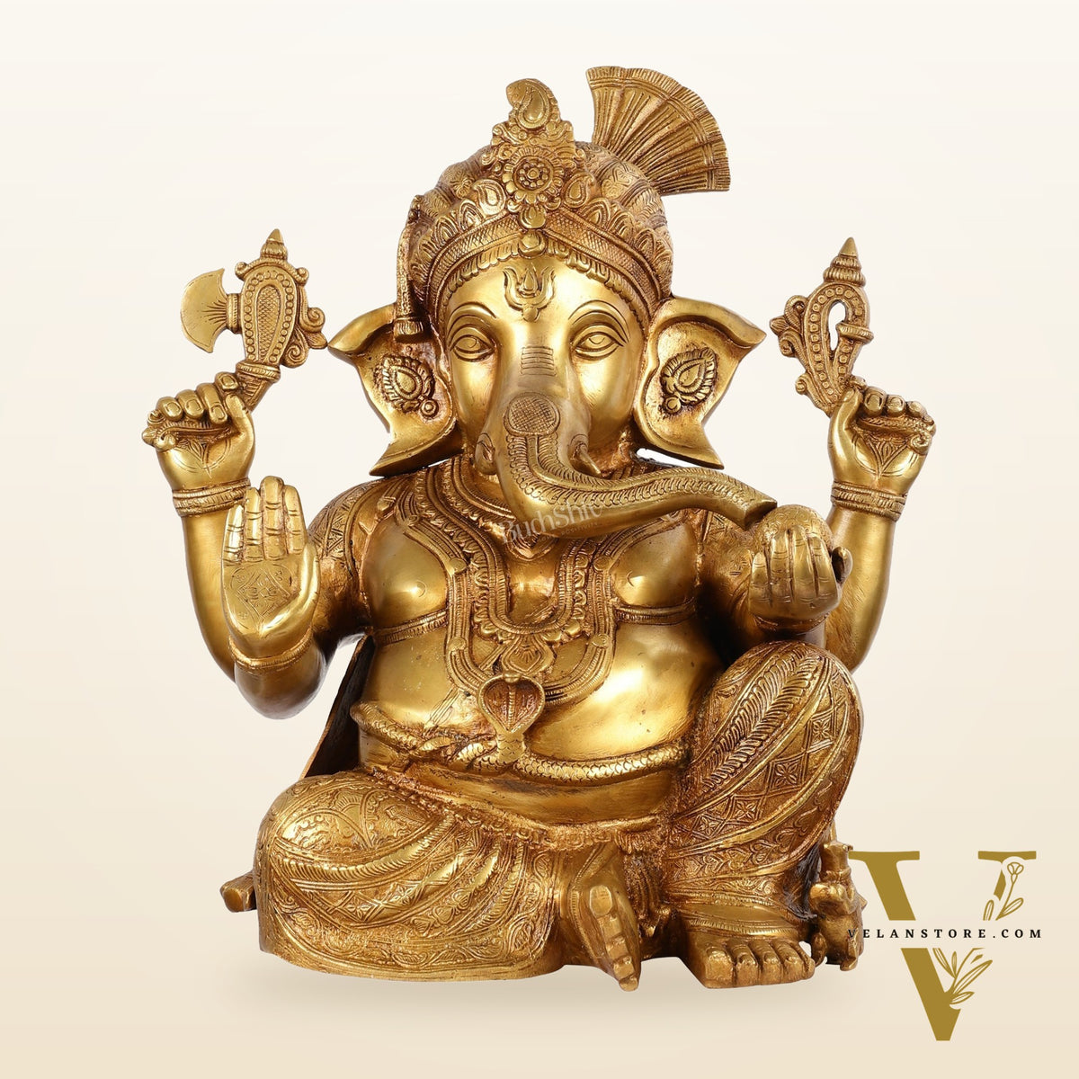 Handcrafted Brass Lord Ganesha Idol - 21"